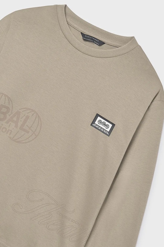 Chlapec Bavlnené tričko s dlhým rukávom Mayoral 7014.7F.Junior.9BYA hnedá