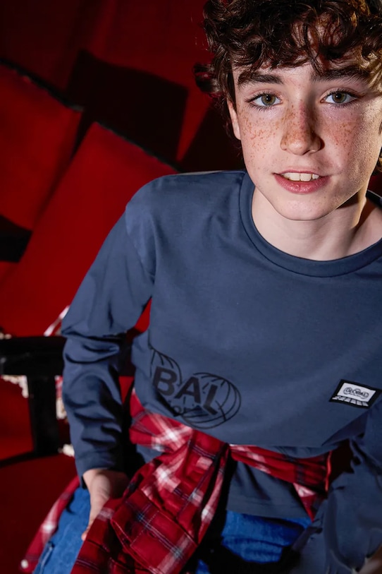 Mayoral longsleeve bawełniany 7014.7F.Junior.9BYA niebieski