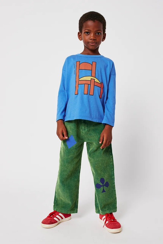 Bobo Choses longsleeve din bumbac pentru bebeluși Chair albastru 225AC006