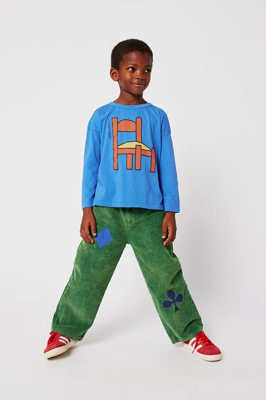 Bobo Choses longsleeve din bumbac pentru bebeluși Chair 225AC006 albastru