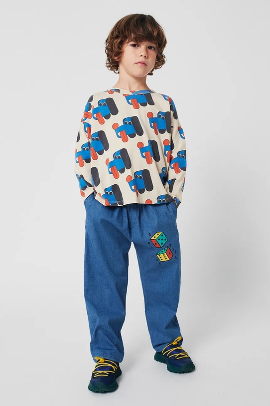 Бавовняний лонгслів для немовлят Bobo Choses Doggy Mate бежевий 225AC010
