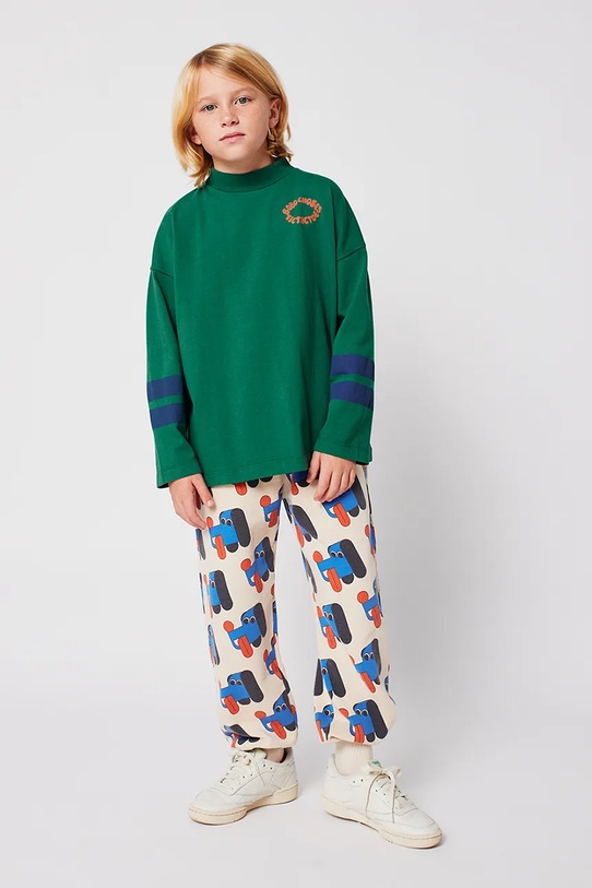 Bobo Choses longsleeve bawełniany dziecięcy Tic Tac Toe zielony 225AC021