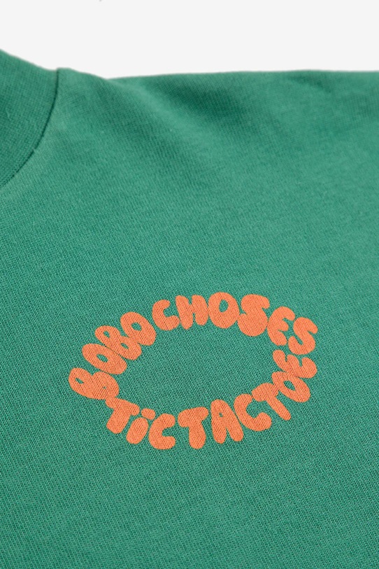 Chłopiec Bobo Choses longsleeve bawełniany dziecięcy Tic Tac Toe 225AC021 zielony