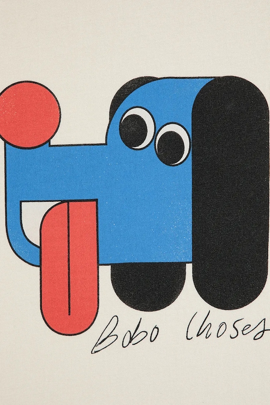 Băieți Bobo Choses longsleeve din bumbac pentru copii Doggy Mate 225AC022 alb