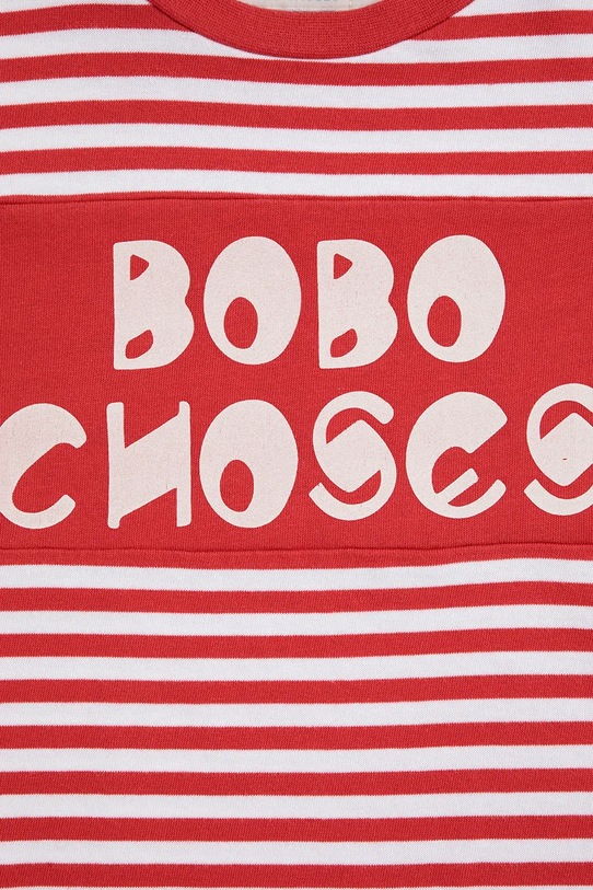 Bobo Choses longsleeve bawełniany dziecięcy czerwony 225AC135