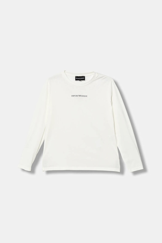 Detská bavlnená košeľa s dlhým rukávom Emporio Armani bavlna biela EB000420.AF15013