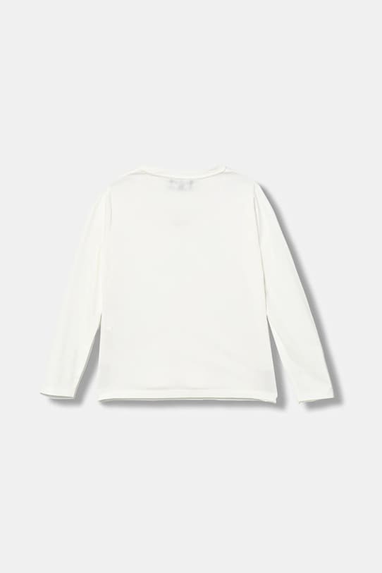 Dječja pamučna majica dugih rukava Emporio Armani EB000420.AF15013 bijela AW25