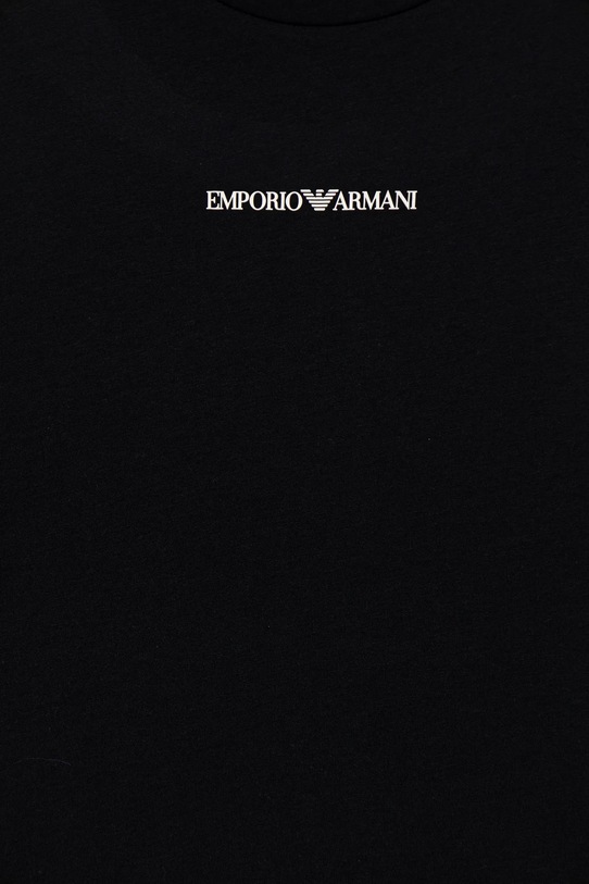 Dečki Otroška bombažna majica z dolgimi rokavi Emporio Armani EB000420.AF15013 mornarsko modra