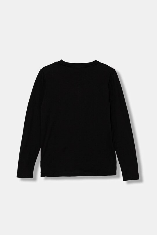 Dječja pamučna majica dugih rukava Emporio Armani EB000420.AF15013 crna AW25