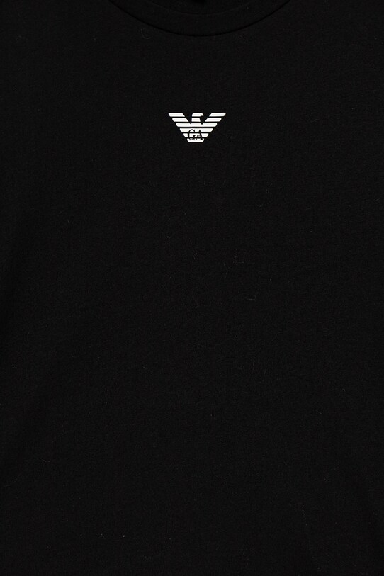 Dječaci Dječja pamučna majica dugih rukava Emporio Armani EB000420.AF15013 crna