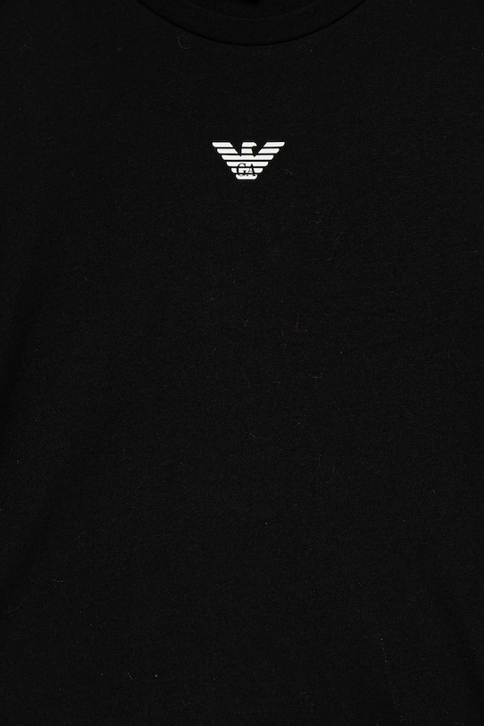 Chlapec Detská bavlnená košeľa s dlhým rukávom Emporio Armani EB000420.AF15013 čierna