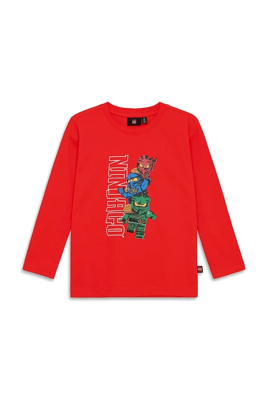 Lego longsleeve bawełniany dziecięcy LWTAFFY 622 nadruk czerwony 11011248