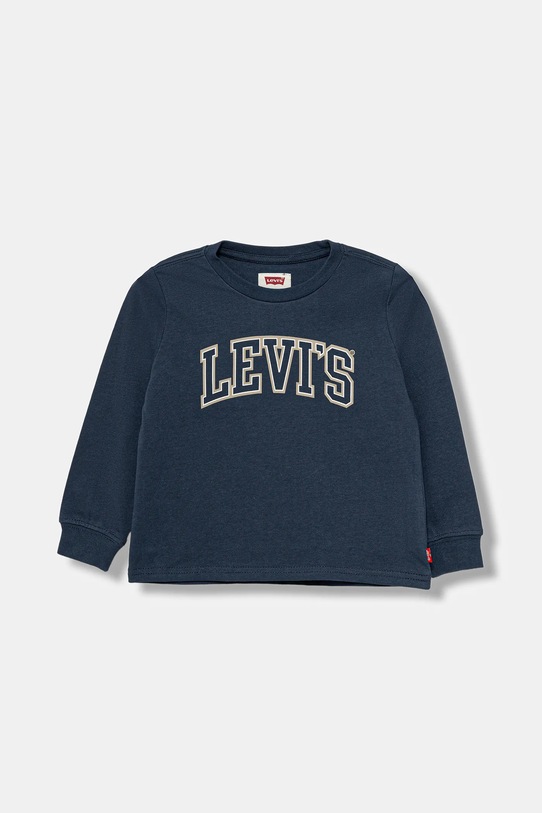 Levi's longsleeve bawełniany niemowlęcy COLLEGIATE LS TEE nadruk granatowy 6EP410.98