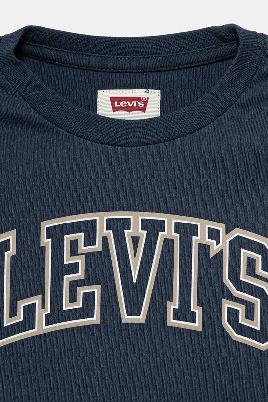 Chłopiec Levi's longsleeve bawełniany niemowlęcy COLLEGIATE LS TEE 6EP410.98 granatowy