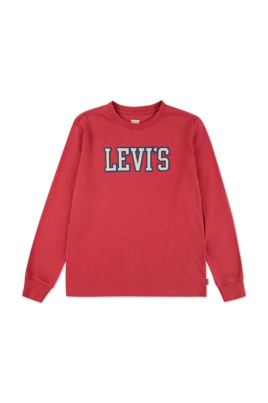 Levi's longsleeve bawełniany dziecięcy 1873 PREP LS TEE nadruk czerwony 8EN713
