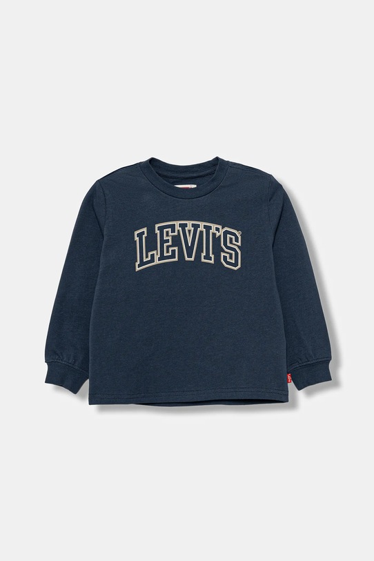 Detská bavlnená košeľa s dlhým rukávom Levi's COLLEGIATE LS TEE bavlna tmavomodrá 8EP410