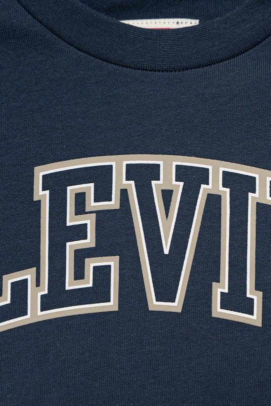 Chlapec Detská bavlnená košeľa s dlhým rukávom Levi's COLLEGIATE LS TEE 8EP410 tmavomodrá