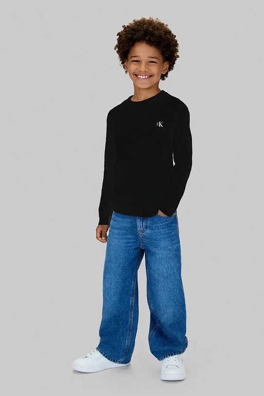Calvin Klein Jeans longsleeve bawełniany dziecięcy 2-pack czarny IB0IB02255.104.116.9BYA