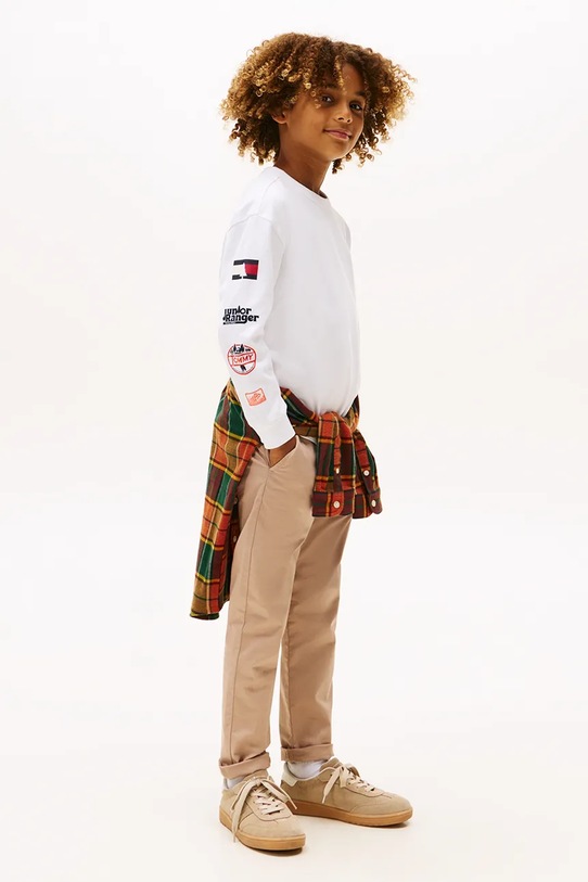 Дитячий лонгслів Tommy Hilfiger білий KB0KB09935.104.122.9BYA