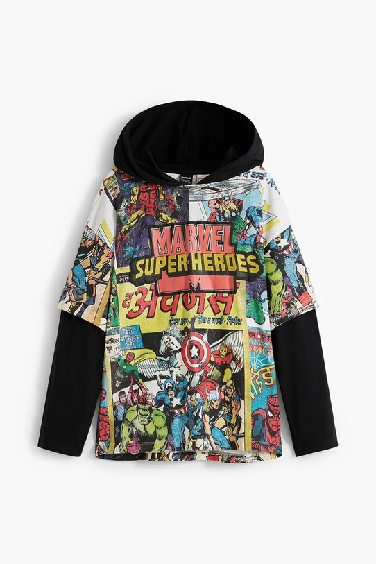 Desigual longsleeve bawełniany dziecięcy 25WBTK01 czarny AW25