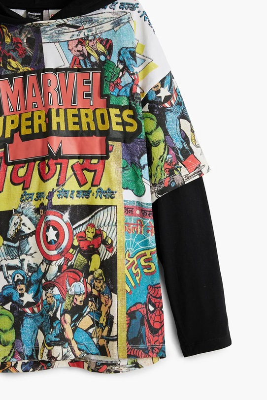 Desigual longsleeve bawełniany dziecięcy czarny 25WBTK01