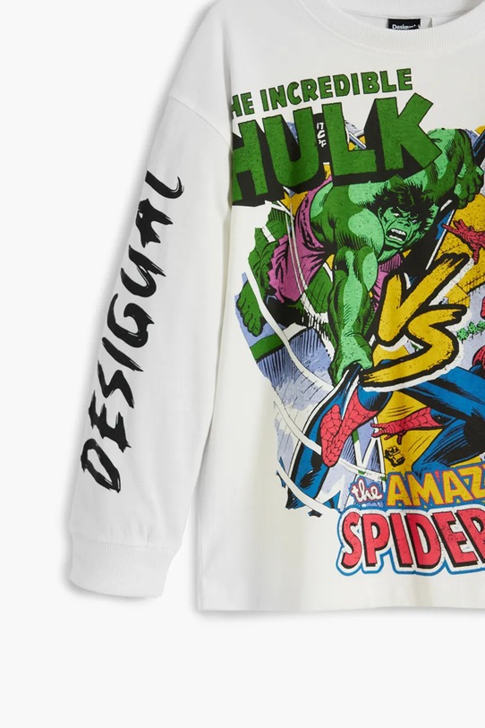 Dětské bavlněné tričko s dlouhým rukávem Desigual bílá 25WBTK02