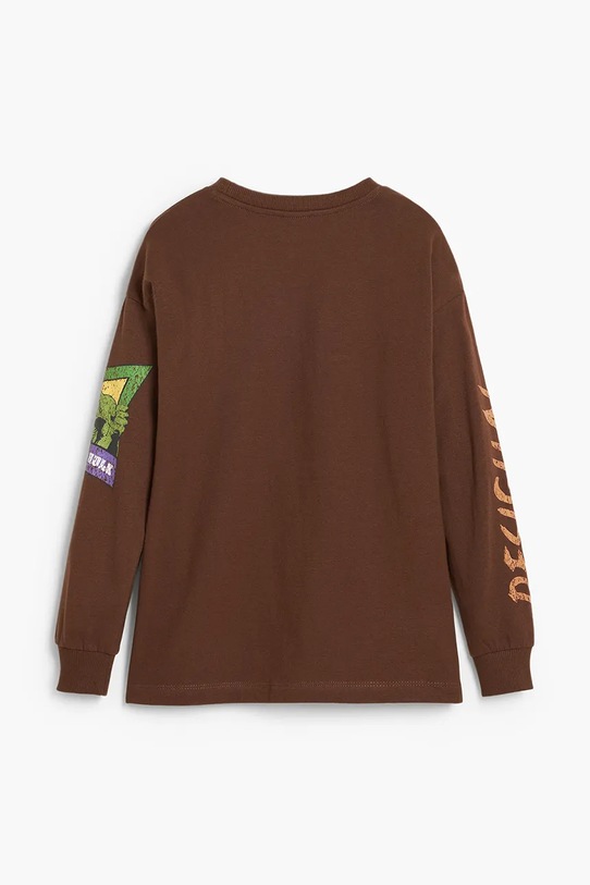 Chłopiec Desigual longsleeve bawełniany dziecięcy 25WBTK05 brązowy