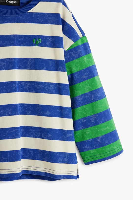 Dětské bavlněné tričko s dlouhým rukávem Desigual modrá 25WBTK11