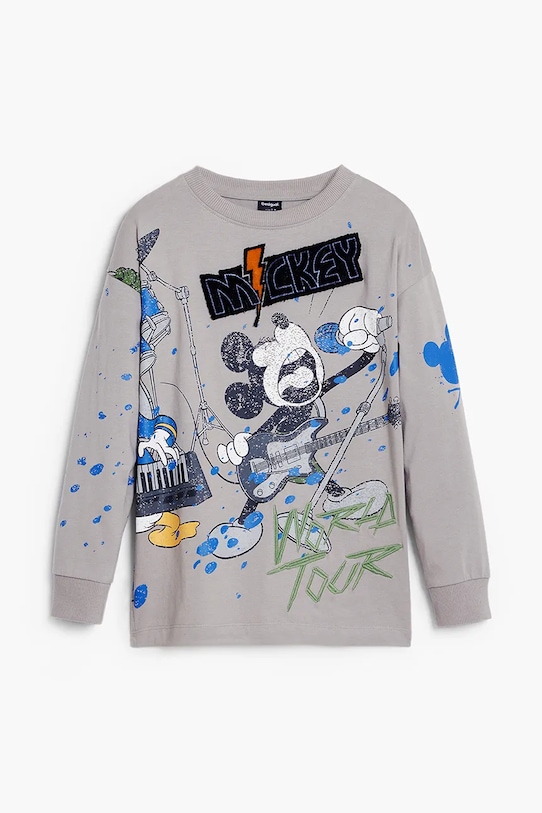 Детска блуза с дълги ръкави Desigual 25WBTK13 сив AW25