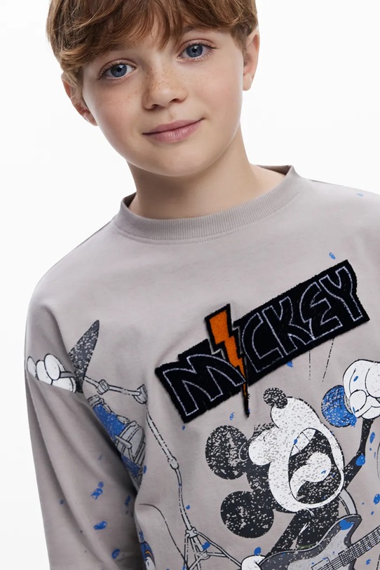 Desigual longsleeve bawełniany dziecięcy 25WBTK13 szary
