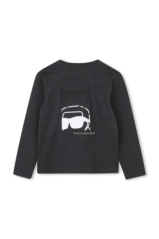 Karl Lagerfeld longsleeve bawełniany dziecięcy Z30951.162.174 szary AW25