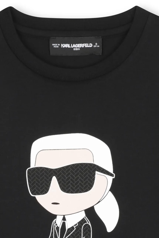 Dečki Otroška bombažna majica z dolgimi rokavi Karl Lagerfeld Z30953.86.108 črna