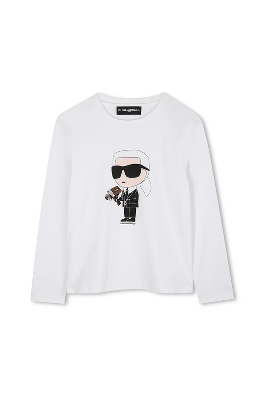 Παιδικό βαμβακερό μακρυμάνικο Karl Lagerfeld στάμπα λευκό Z30953.162.174