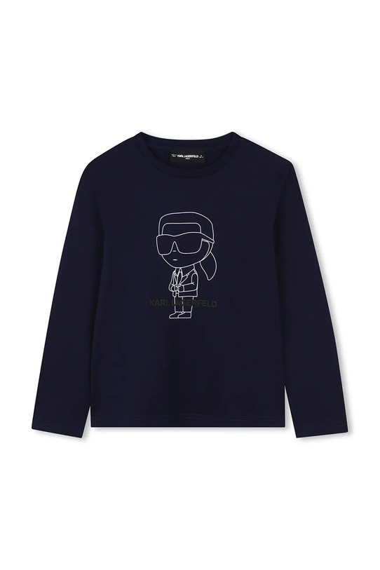 Karl Lagerfeld longsleeve bawełniany dziecięcy nadruk granatowy Z30953.162.174