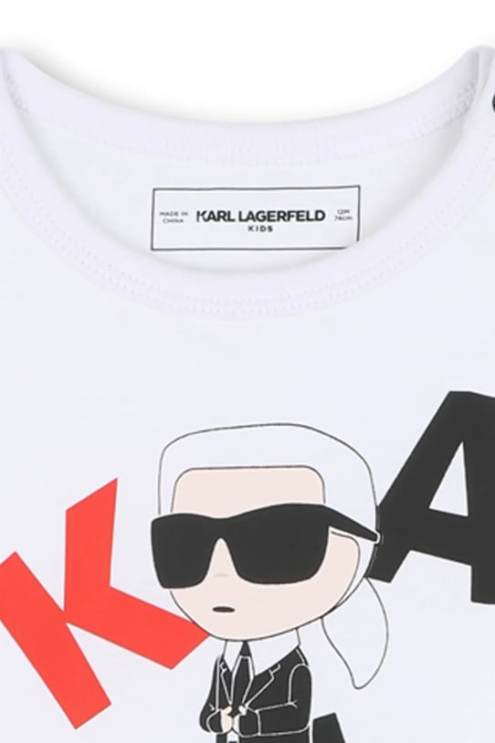 Chłopiec Karl Lagerfeld longsleeve bawełniany dziecięcy Z30969 biały