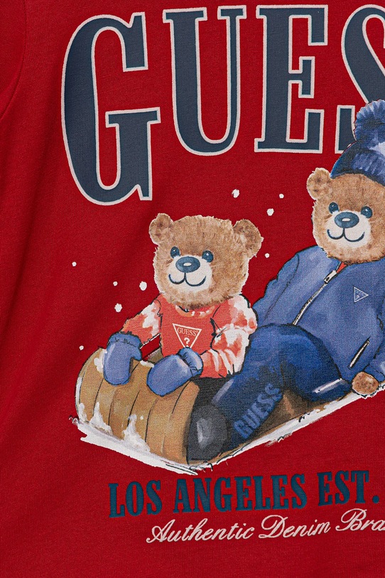 Chłopiec Guess longsleeve bawełniany dziecięcy I5BI00.I3Z14.9BYA czerwony
