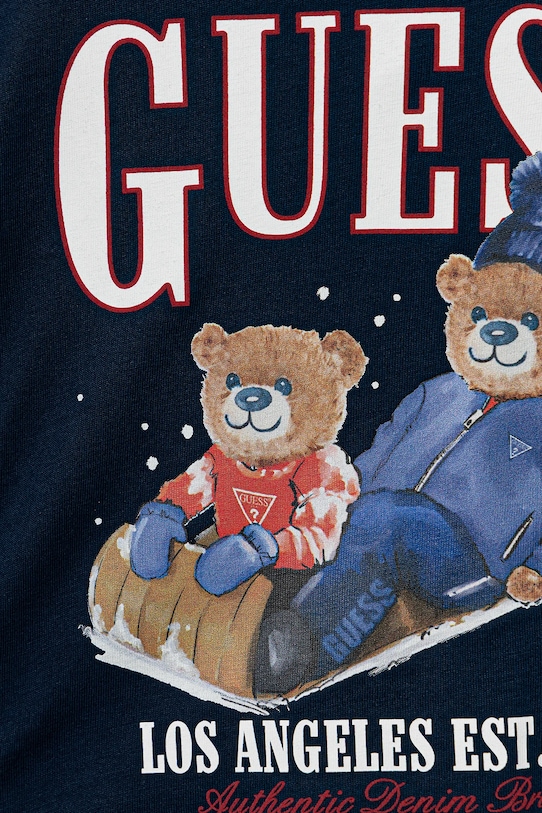 Chlapec Detská bavlnená košeľa s dlhým rukávom Guess I5BI00.I3Z14.9BYA tmavomodrá