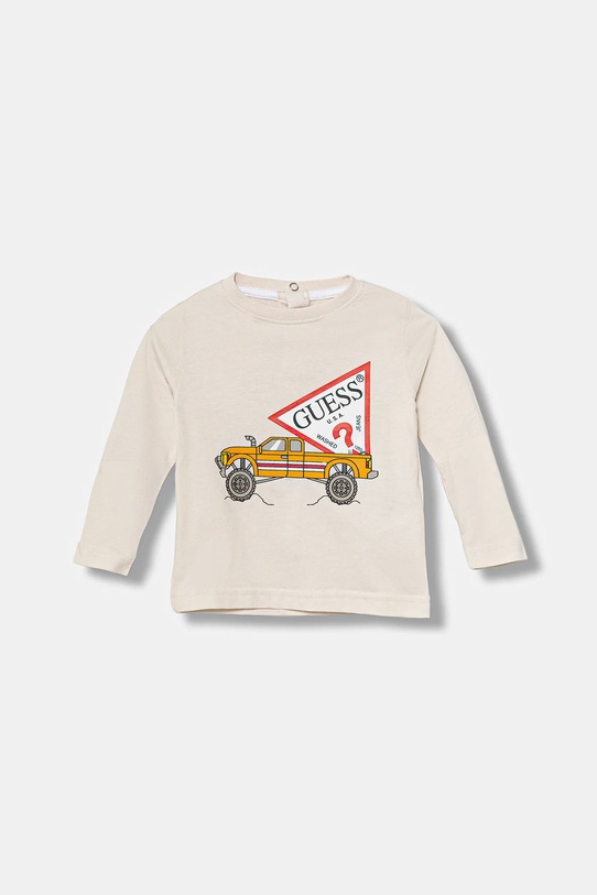 Guess longsleeve bawełniany niemowlęcy nadruk beżowy I5BI01.I3Z14.9BYA