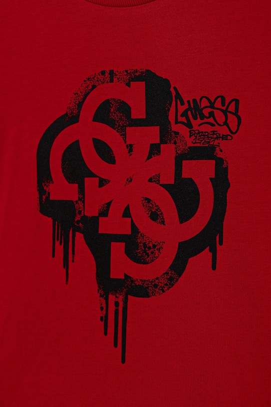 Chłopiec Guess longsleeve bawełniany dziecięcy L5BI01.I3Z14.9BYA czerwony