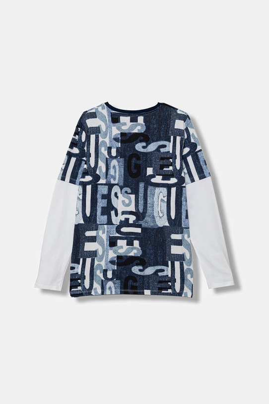 Хлопковый детский лонгслив Guess L5BI06.I3Z14.9BYA голубой AW25