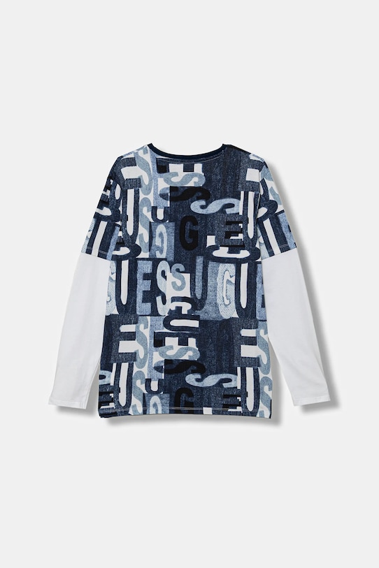 Дитячий бавовняний лонгслів Guess L5BI06.I3Z14.9BYA блакитний AW25