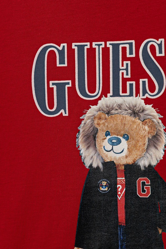Chłopiec Guess longsleeve bawełniany dziecięcy L5BI09.I3Z14.9BYA czerwony