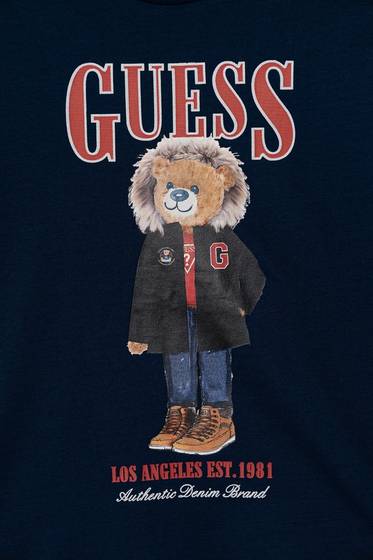 Chłopiec Guess longsleeve bawełniany dziecięcy L5BI09.I3Z14.9BYA granatowy