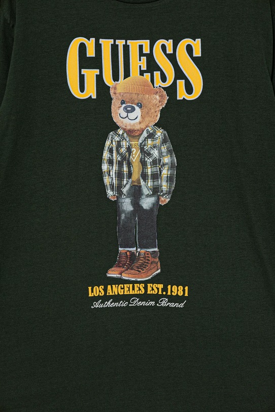 Chłopiec Guess longsleeve bawełniany dziecięcy L5BI09.I3Z14.9BYA zielony