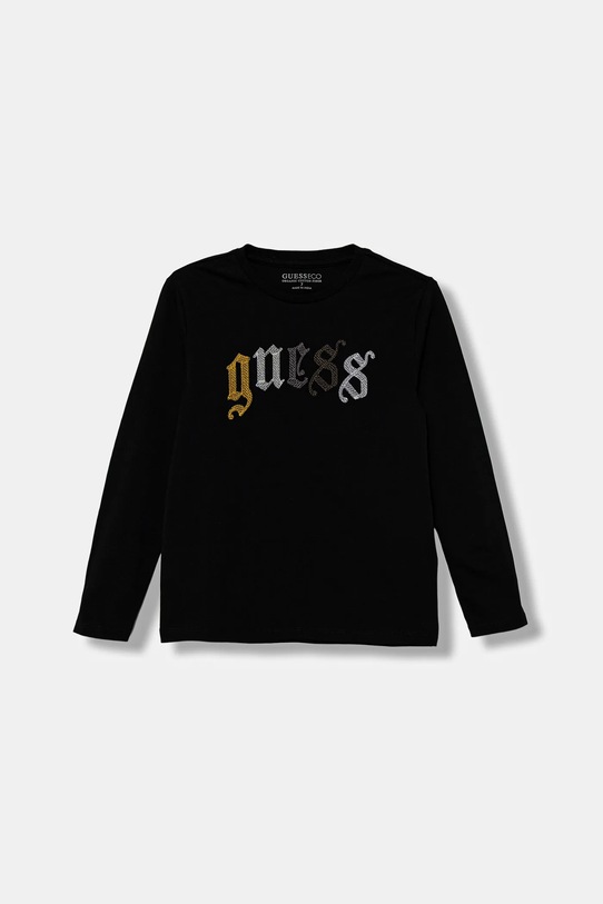 Detská bavlnená košeľa s dlhým rukávom Guess bavlna čierna L5BI33.I3Z14.9BYA