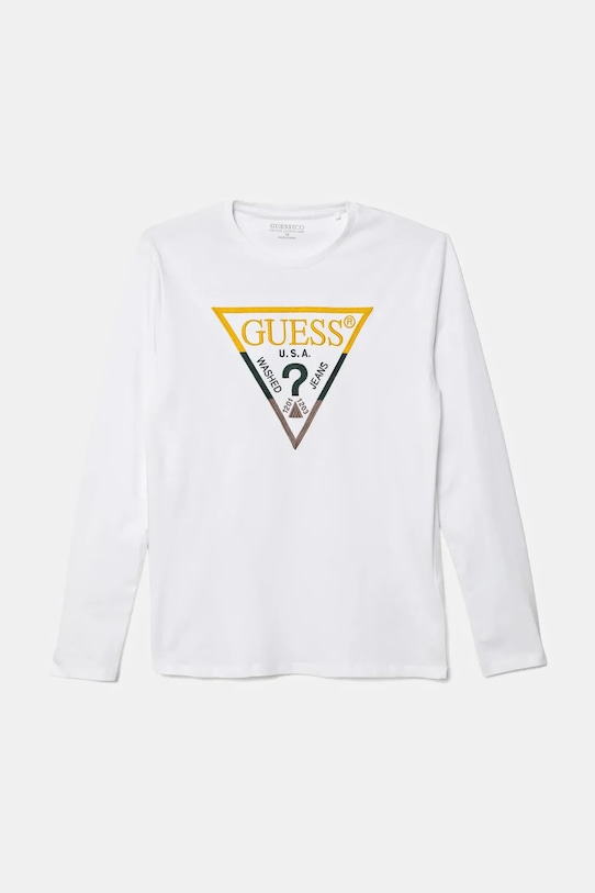 Detská bavlnená košeľa s dlhým rukávom Guess bavlna biela L5BI35.I3Z14.9BYA