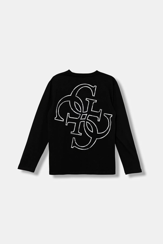 Guess longsleeve bawełniany dziecięcy nadruk czarny L5BI38.KBZV1.9BYA