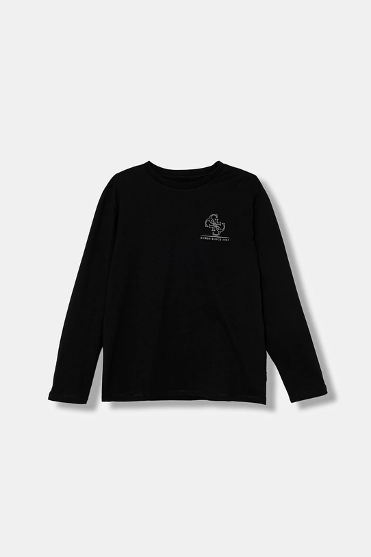 Guess longsleeve bawełniany dziecięcy L5BI38.KBZV1.9BYA czarny AW25