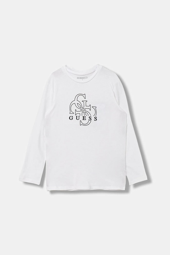 Guess longsleeve bawełniany dziecięcy nadruk biały L5BI39.I3Z14.9BYA