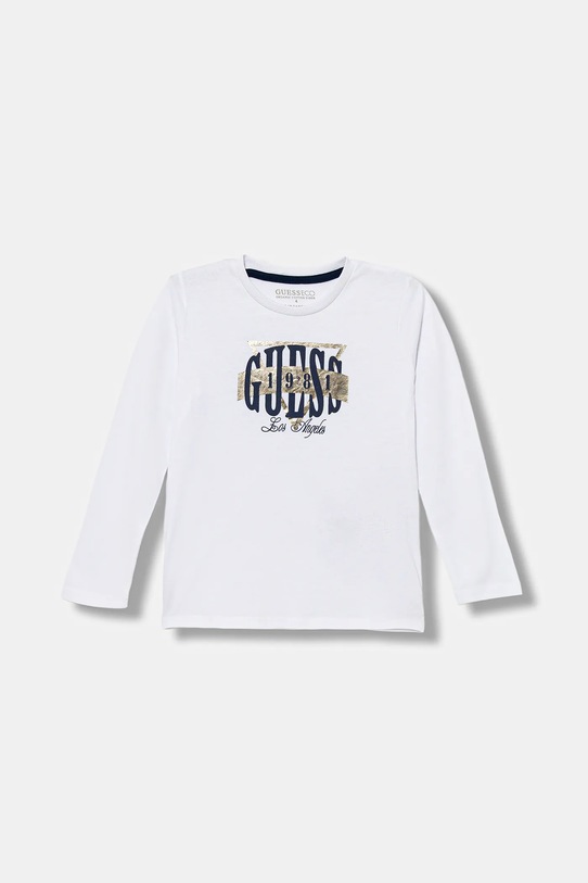 Παιδικό βαμβακερό μακρυμάνικο Guess στάμπα λευκό N5BI01.I3Z14.9BYA